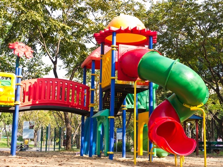 Colorful tube in children playgroundの写真素材