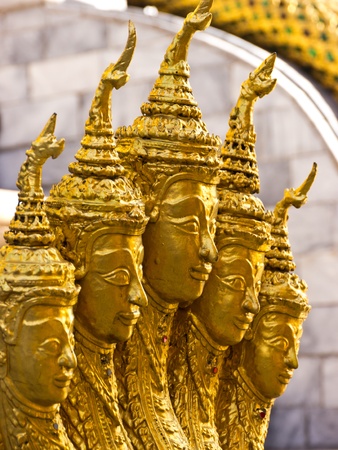 Head of naga statue in Royal Thai templeの写真素材