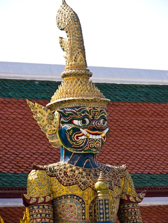 Guardian in Royal Thai temple, Wat Prakaewの写真素材