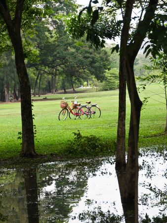 Recreation in public park in Bangkokの写真素材