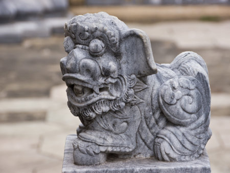 Chinese stone lion statue in Wat Phra Kaew