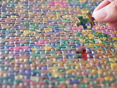 Find the missing of jigsaw puzzleの写真素材