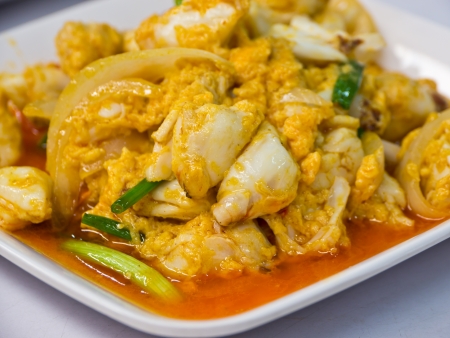 Steamed crab in yellow curryの写真素材