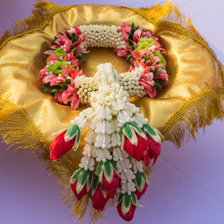 Lei of flowers for worshipの写真素材