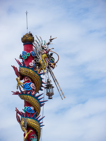 Chinese dragon on postの写真素材