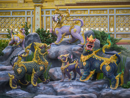 Lion-like mythical creatures of Himvanta around The Royal crematoriumのeditorial素材