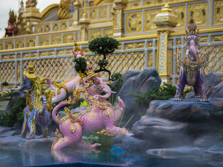 Lion-like mythical creatures of Himvanta around The Royal crematoriumのeditorial素材