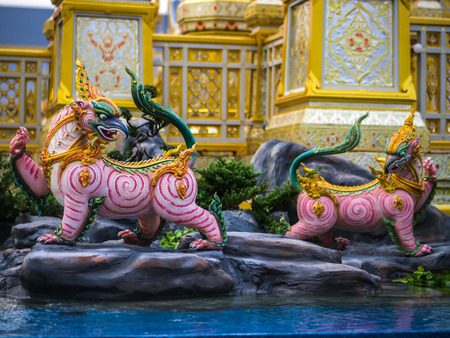Lion-like mythical creatures of Himvanta around The Royal crematoriumのeditorial素材