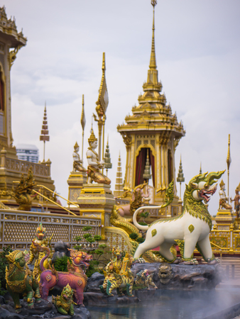 Lion-like mythical creatures of Himvanta around The Royal crematoriumのeditorial素材