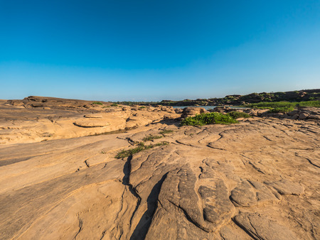 Rocky landscape, Had Chom Dao in Ubonratchathani, Thailand Grand Canyonの写真素材