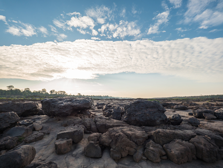 Had Hin See, rocky beach at Sampan-bok, Ubonratchathani, Thailand Grand Canyonの写真素材