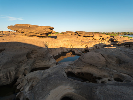 Rocky landscape, Had Chom Dao in Ubonratchathani, Thailand Grand Canyonの写真素材