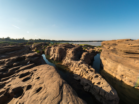 Rocky landscape, Had Chom Dao in Ubonratchathani, Thailand Grand Canyonの写真素材