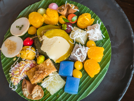 Mixed kinds of traditional Thai sweetmeatの写真素材