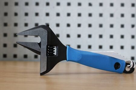 Adjustable wrench. Front view. Repair, plumbingの写真素材