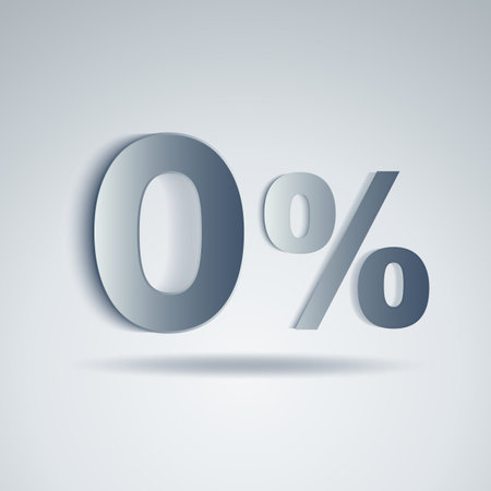 Vector of Zero Percent on white backgroundのイラスト素材