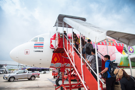 Bangkok, Thailand - July 29,2018 : AirAsia flight in international airportのeditorial素材