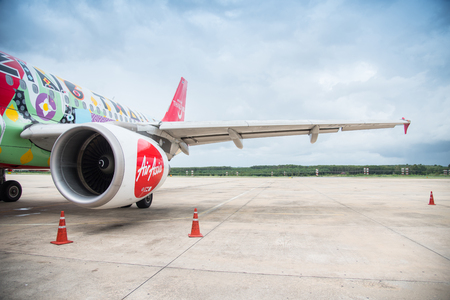 Bangkok, Thailand - July 29,2018 : AirAsia flight in international airportのeditorial素材
