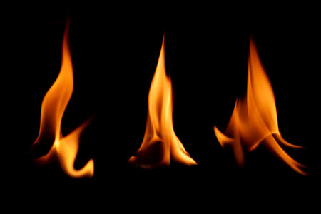 Fire shape on Black backgroundの写真素材