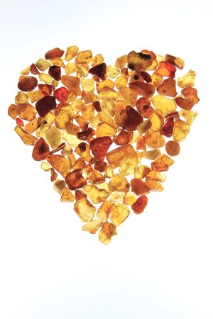 heart made of amberの写真素材
