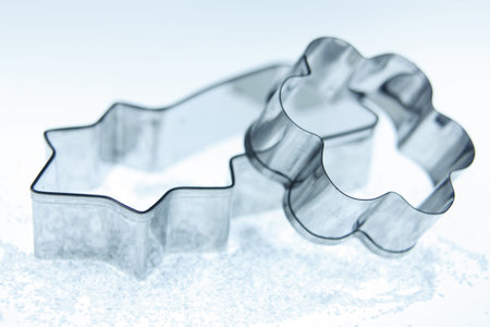 cookie-form and suger on white backgroundの写真素材