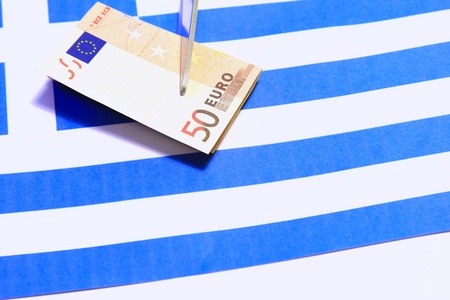 Symbol photo: depts cut for Greeceの写真素材