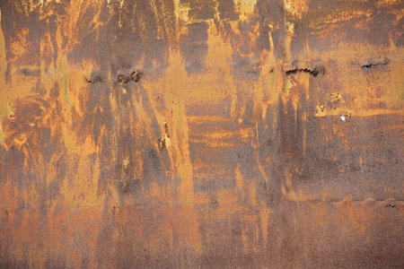 Rusted iron plates in a shut down industrial estate