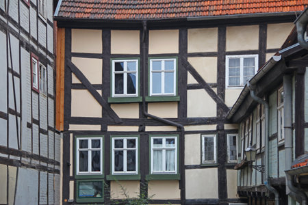 Half timbered houses in Quedlinburg, Saxony-Anhalt, Germanyのeditorial素材