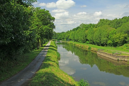 Nantes-Brest canal, Brittany, Franceの写真素材