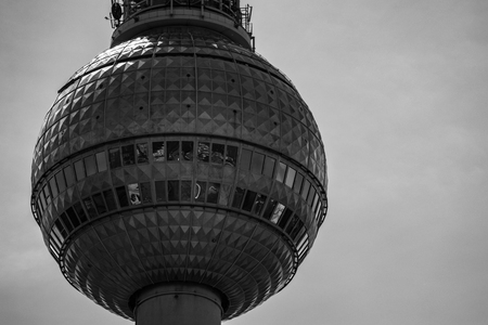 TV tower Berlin in black and whiteのeditorial素材