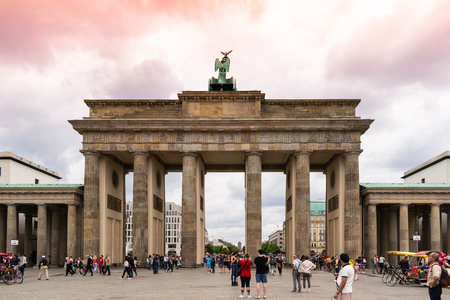 Brandenburg Gate with touristのeditorial素材