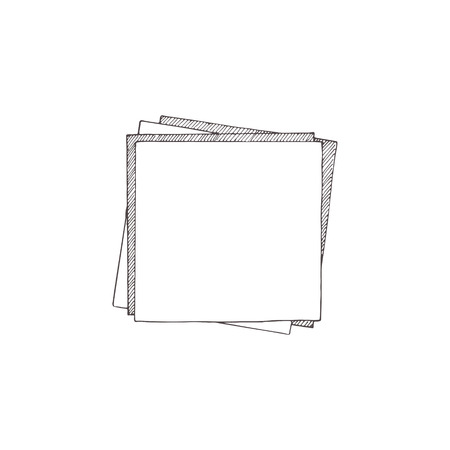 Stickers. Sheets for notes. Hand drawn vector illustration. Doodle, sketch style.のイラスト素材