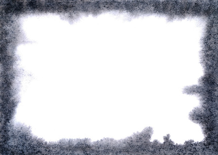 Black watercolor frame with soft edges. The classic watercolour design, suitable for decorating Halloween invitation or calligraphic inscription lettering.の写真素材