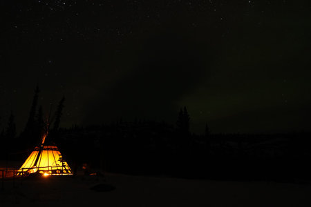 Northern Lights or also called aurora borealis in Yukon Canada