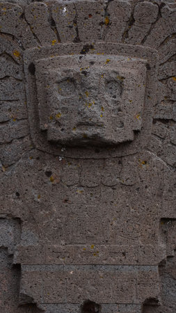 Tiwanaku Ruins of the ancient city of Tiwanaku in Bolivia and stone sculptures