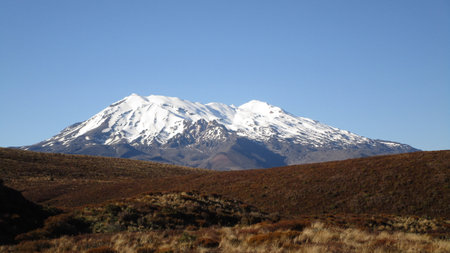 Tongariro Alpine Crossing New Zealand with the three lakesの写真素材