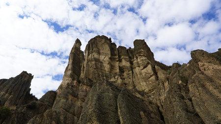 Trekking through the Valle de las Animas in La Paz, Boliviaの写真素材