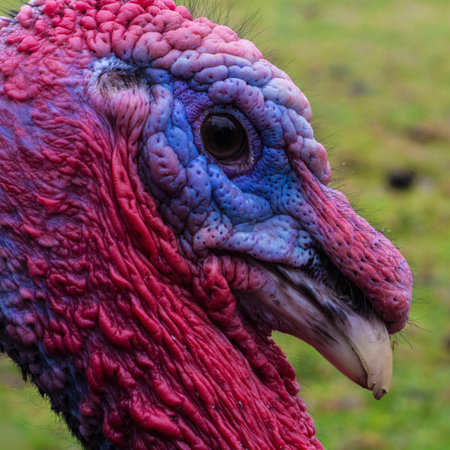 Macro photo of a turkey bird 