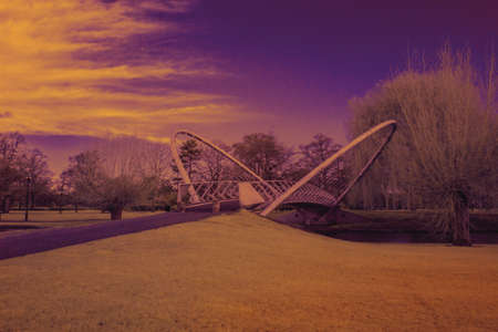 Infrared bridge in Bedford Parkの写真素材
