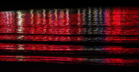 Abstract photography of red water   sea, this photo was taken on Western Super Mare Beach of the red...