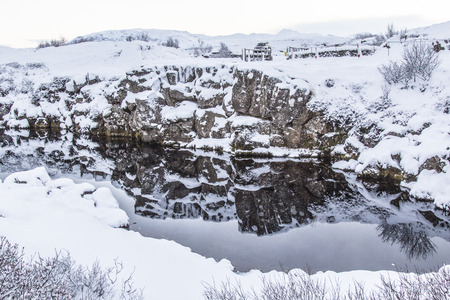Landscape in Iceland just after the snowの写真素材