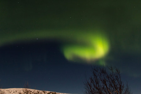 Photo of the northern lights (Aurora Borealis) taken on our travels to Icelandの写真素材