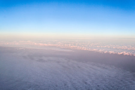 Abstract sky - cloudscape photography taken from above the clouds in an aeroplane
