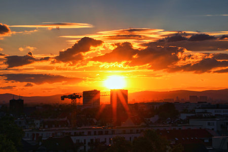 Beautiful colorful sunsetの写真素材