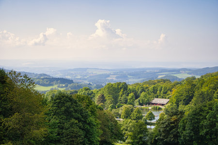 Views of the mountains and the forestの写真素材