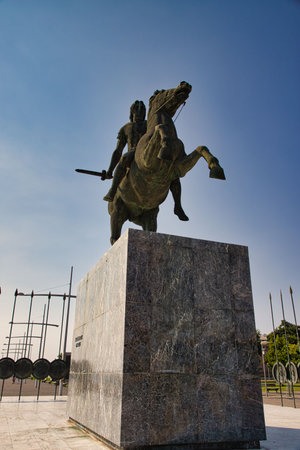 Statue of Alexander the Great, Thessaloniki, Greeceの写真素材