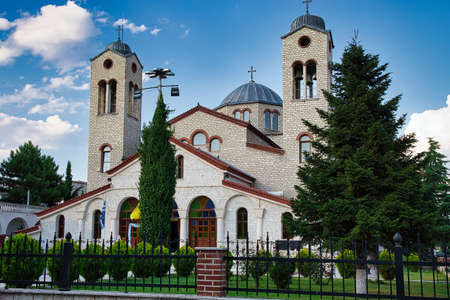 Entrance to a Greek Orthodox Church, Greeceの写真素材