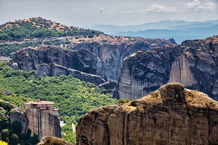 View of the beautiful mountains, Greeceの写真素材