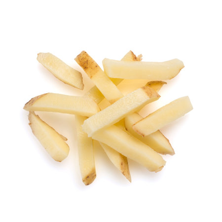 Sliced potatoes isolated on a white background