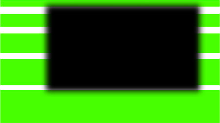 Large black rectangle with shadow over green stripesの写真素材